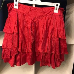 Red Layered Skirt